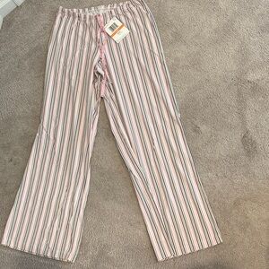 HUE Pink and White Striped Casual Pants